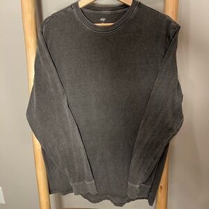 Dip Charcoal Gray Cotton basic long sleeve teeshirt layer